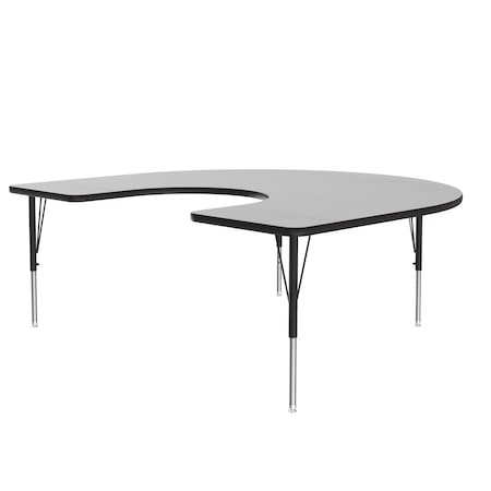 Correll Horseshoe Adjustable Height Activity Kids School Table, Melamine Laminate, Gray Granite AM6066-HOR-15